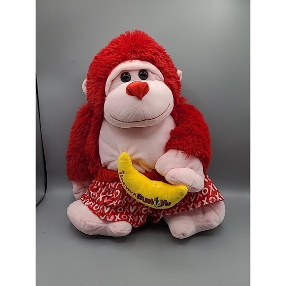 Red Monkey Plush I Love You A Bunch Banana Valentine Stuffed Animal Hug & Luv - Picture 1 of 11